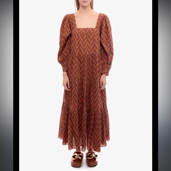 New! Ulla Johnson Striped Georgina Dress in Mahogany ✨ RARE size 2 Runway - Picture 9 of 11